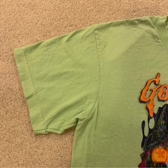 Goosebumps R.L. Stine Pumpkin Head Jack O Lanterns Green T-Shirt Size L Philcos - Picture 3 of 10